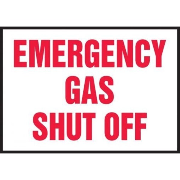 Accuform SAFETY LABEL EMERGENCY GAS SHUT OFF 3 LCHL543VSP LCHL543VSP